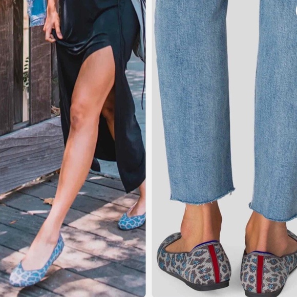 Rothy's Grey Spotted Round Toe Flats, Limited Edition Print - Picture 3 of 16